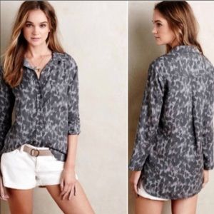 Cloth & Stone gray panthera button down shirt S